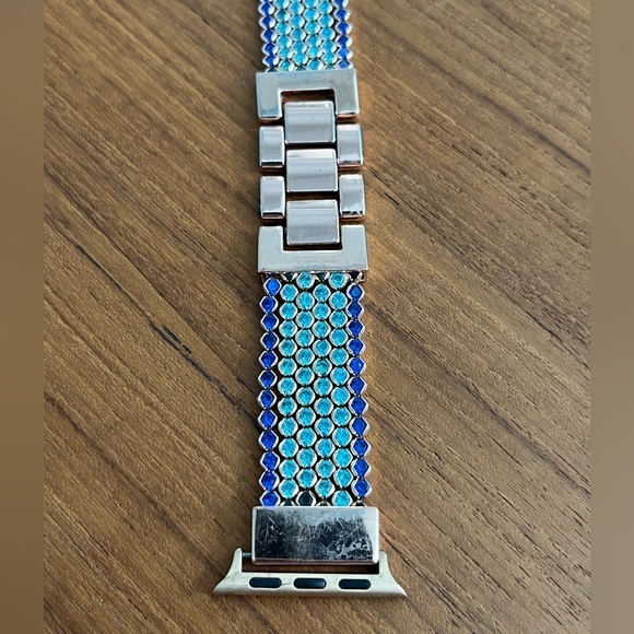 FresherAcc Apple Watch Band 6 Row Blue Rhinestones - Picture 2 of 8